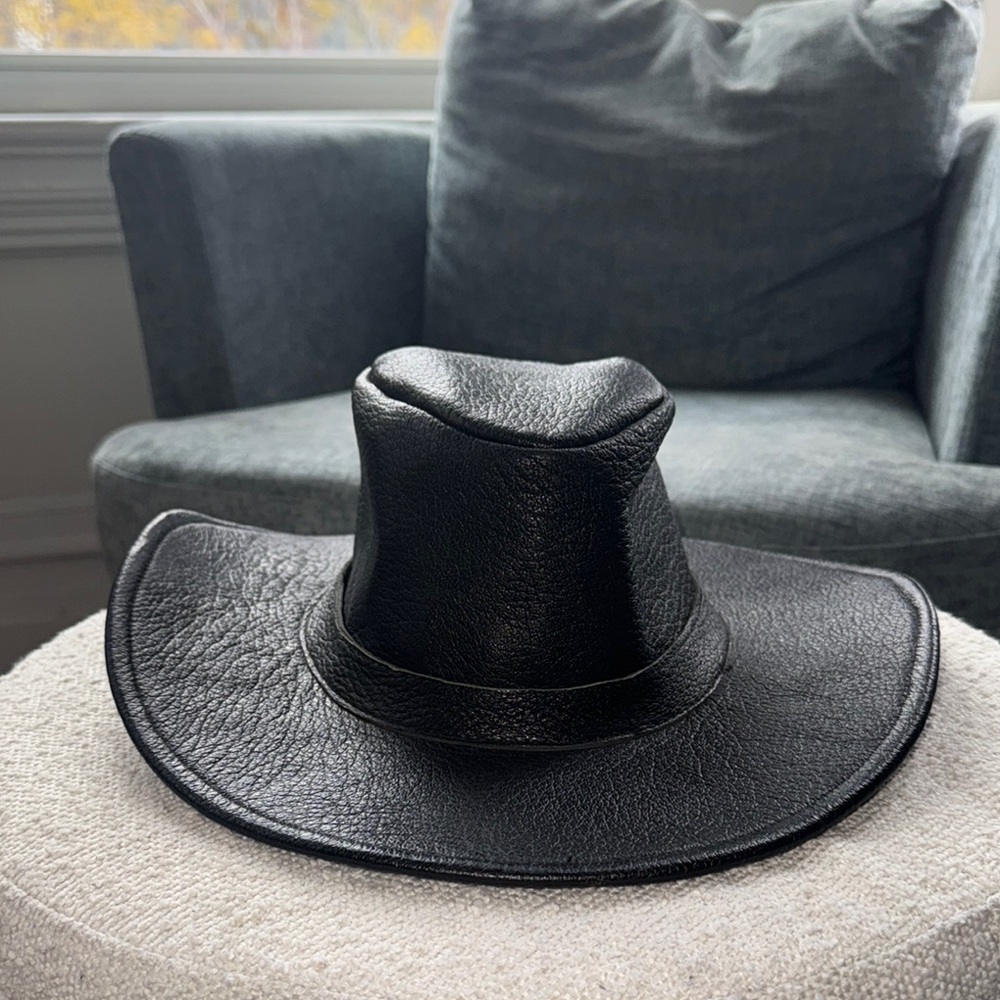 Lack Of Color Black Leather Hat